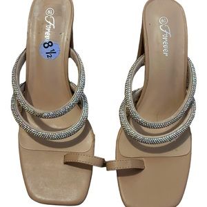 Forever bling kitten heels nude